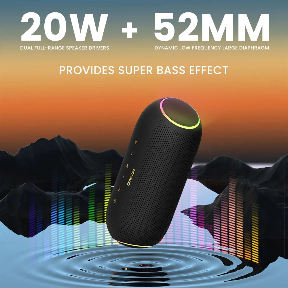 Orashare BS18Plus 20W Wireless Portable Speaker TWS Bluetooth 5.3 Outdoor IPX5 Waterproof Speaker