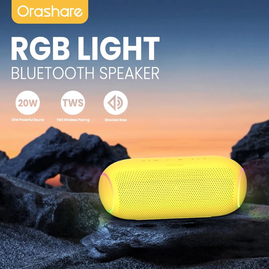 Orashare BS18Plus 20W Wireless Portable Speaker TWS Bluetooth 5.3 Outdoor IPX5 Waterproof Speaker